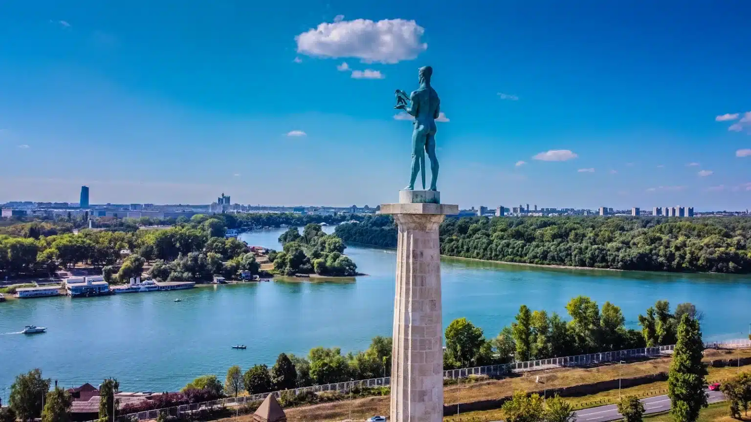MBBS in Serbia - a statue of a man standing on top of a tower